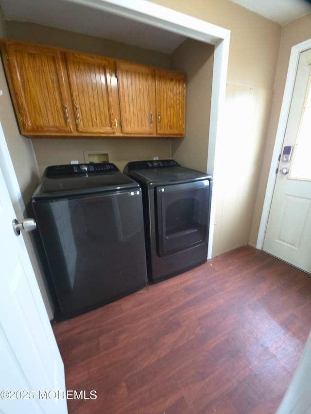 76 Secretariat St Unit 68, Howell, NJ 07731 - laundry area with separate washer and dryer, dark wood finished floors, and cabinet space