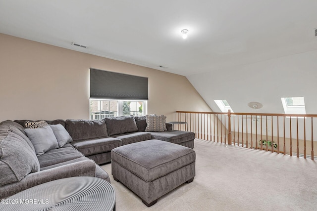 2 Moet Ct, Manchester, NJ 08759 - living room with a skylight, light colored carpet, and vaulted ceiling