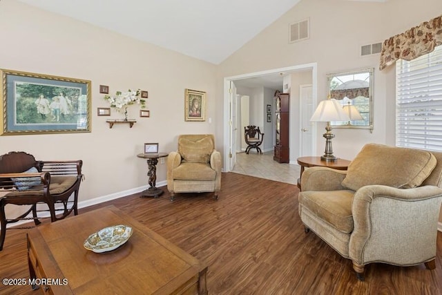 2525 Spring Hill Dr, Toms River, NJ 08755 - living room with wood finished floors and high vaulted ceiling