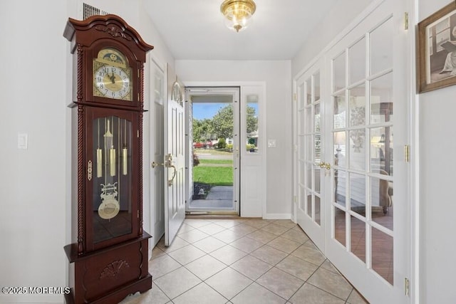 2525 Spring Hill Dr, Toms River, NJ 08755 - foyer entrance with french doors and light tile patterned flooring