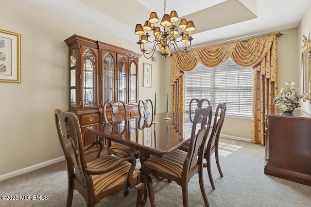 2525 Spring Hill Dr, Toms River, NJ 08755 - dining room with light colored carpet and a chandelier