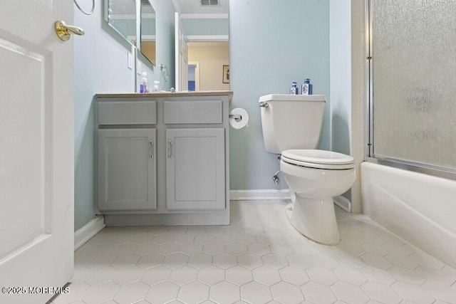 2525 Spring Hill Dr, Toms River, NJ 08755 - full bathroom featuring tile patterned floors, bath / shower combo with glass door, and vanity