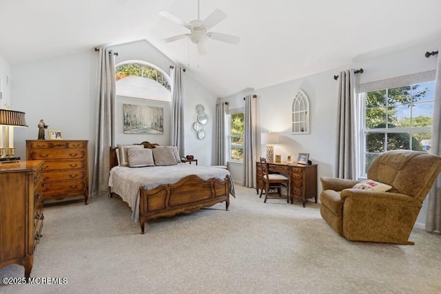2525 Spring Hill Dr, Toms River, NJ 08755 - bedroom with light carpet, multiple windows, and lofted ceiling