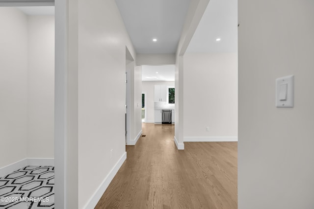 21 Pension Hill Rd, Manalapan, NJ 07726 - hallway with wood finished floors and recessed lighting