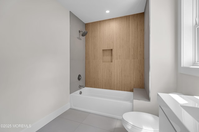 21 Pension Hill Rd, Manalapan, NJ 07726 - full bath with tile patterned flooring,  shower combination, vanity, and recessed lighting