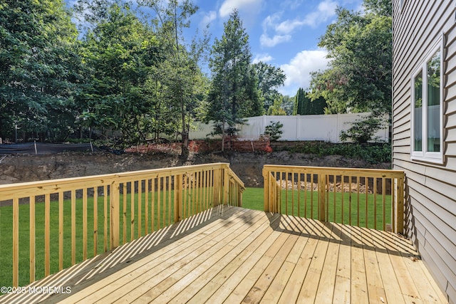 21 Pension Hill Rd, Manalapan, NJ 07726 - wooden terrace featuring a fenced backyard