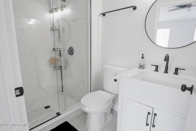 141 Setter Pl, Freehold, NJ 07728 - full bathroom featuring vanity, a stall shower, and tile patterned flooring