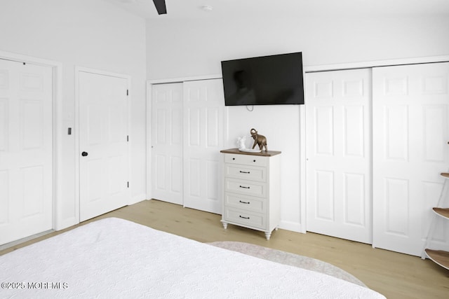 141 Setter Pl, Freehold, NJ 07728 - bedroom featuring multiple closets, light wood-style floors, and ceiling fan