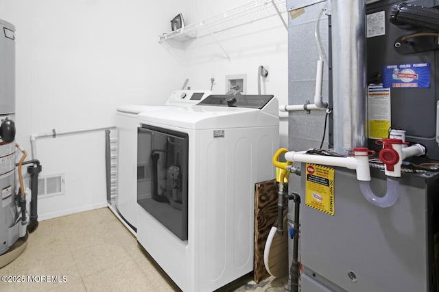 141 Setter Pl, Freehold, NJ 07728 - washroom featuring washing machine and clothes dryer and heating unit