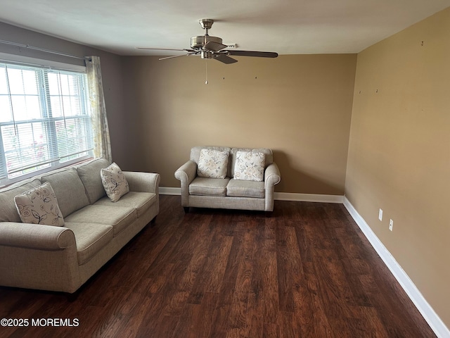 9 Maine Ct Unit 741, Matawan, NJ 07747 - living room featuring wood finished floors and ceiling fan