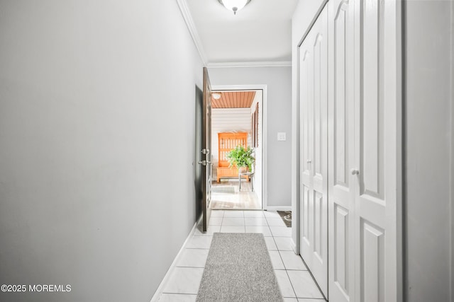 149 Idlewild Ln, Aberdeen, NJ 07747 - corridor featuring crown molding and light tile patterned flooring