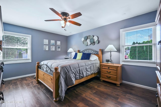 149 Idlewild Ln, Aberdeen, NJ 07747 - bedroom with dark wood finished floors and ceiling fan