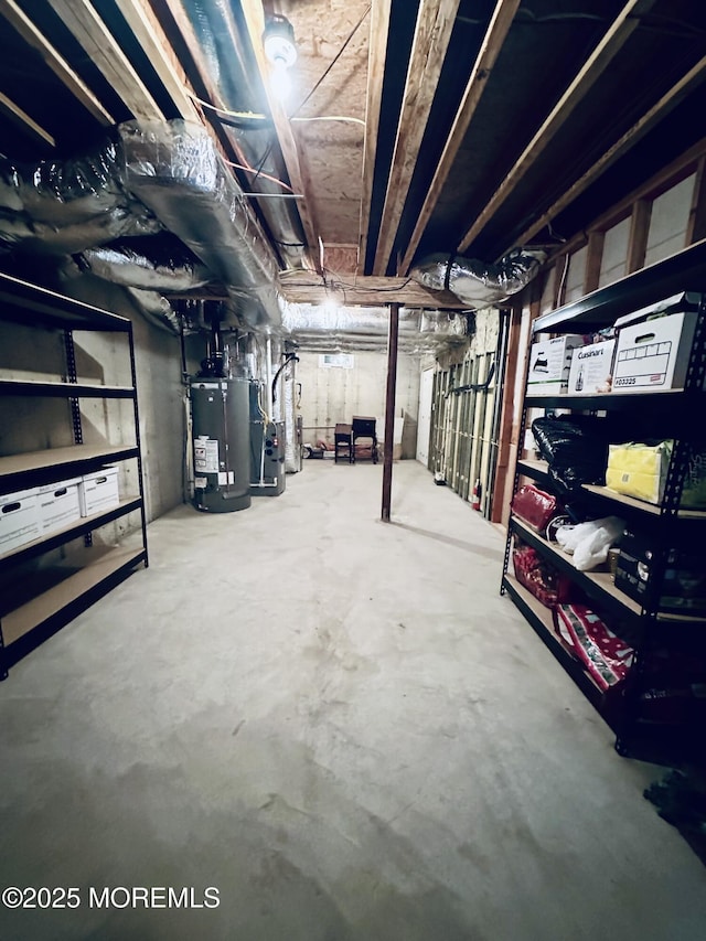 1642 Mink Ct, Toms River, NJ 08755 - unfinished basement with gas water heater and heating unit