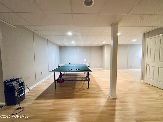 1642 Mink Ct, Toms River, NJ 08755 - recreation room with light wood-style floors and a paneled ceiling