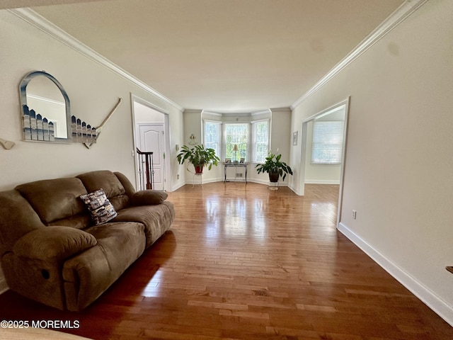 1642 Mink Ct, Toms River, NJ 08755 - living room featuring wood finished floors and crown molding