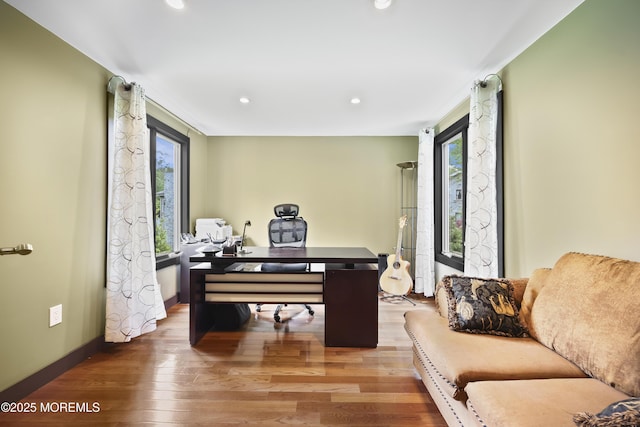 42 Nikki Ct, Morganville, NJ 07751 - office area featuring wood finished floors and recessed lighting