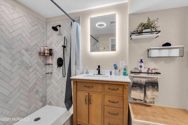 24 Willow Brook Rd, Freehold, NJ 07728 - bathroom with vanity and a tile shower