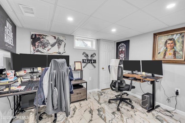 24 Willow Brook Rd, Freehold, NJ 07728 - office space with recessed lighting and marble look tile flooring