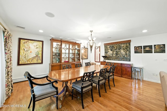7 Stony Ridge Dr, Hillsdale, NJ 07642 - dining room with a chandelier, light wood-style floors, and recessed lighting