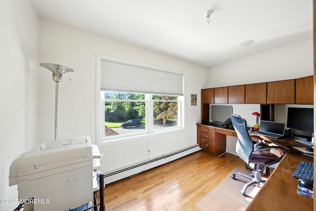 7 Stony Ridge Dr, Hillsdale, NJ 07642 - home office with baseboard heating and light wood-style floors