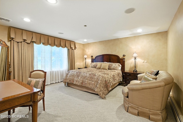 7 Stony Ridge Dr, Hillsdale, NJ 07642 - bedroom featuring light colored carpet, baseboard heating, and recessed lighting