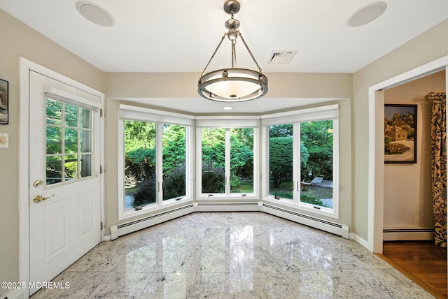 7 Stony Ridge Dr, Hillsdale, NJ 07642 - unfurnished dining area featuring healthy amount of natural light and baseboard heating