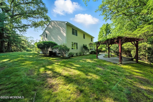 7 Stony Ridge Dr, Hillsdale, NJ 07642 - view of side of home with a pergola, a patio, and a yard