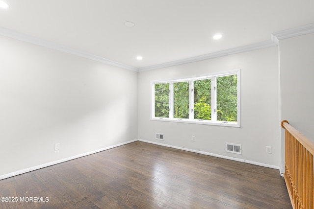424 River Ter, Toms River, NJ 08755 - empty room featuring crown molding, wood finished floors, and recessed lighting