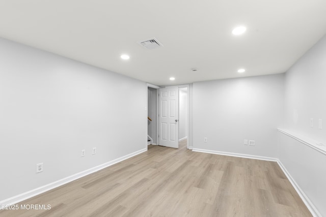 424 River Ter, Toms River, NJ 08755 - empty room featuring light wood-type flooring, recessed lighting, and stairway