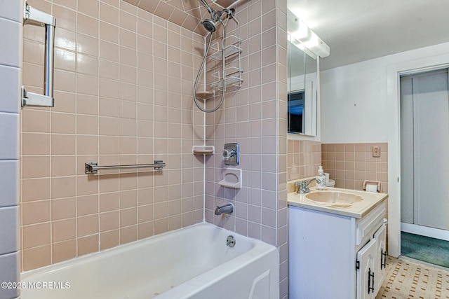 1416 Garven Ave, Ocean Twp, NJ 07712 - bathroom with tile walls, vanity, and  shower combination