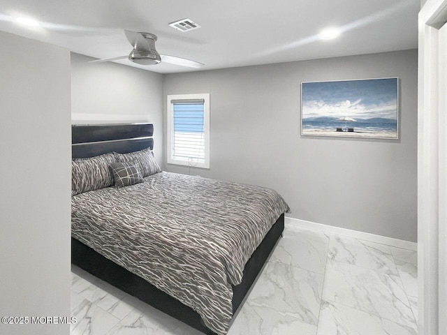 177 N Ensign Dr, Little Egg Harbor, NJ 08087 - bedroom featuring marble look tile flooring and a ceiling fan