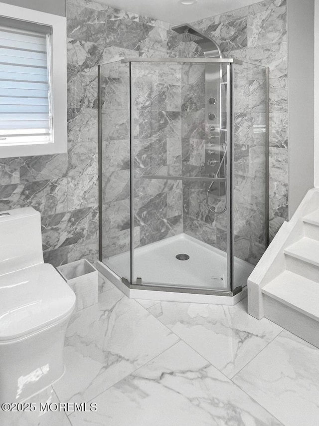 177 N Ensign Dr, Little Egg Harbor, NJ 08087 - bathroom with a marble finish shower and marble finish floors