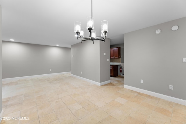 229 Medford Ct Unit B, Manalapan, NJ 07726 - unfurnished room with a chandelier, a smoke detector, and recessed lighting
