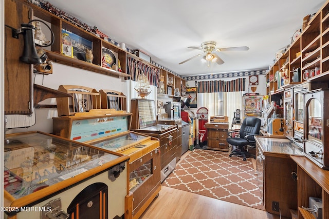 9 Penny Ln, Jackson, NJ 08527 - office area featuring ceiling fan and wood finished floors