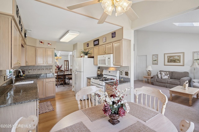 9 Penny Ln, Jackson, NJ 08527 - dining area featuring a ceiling fan, light wood-style flooring, and a skylight
