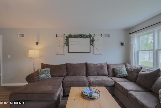 1113 Pemberton St, Toms River, NJ 08757 - living room featuring dark wood-style floors and baseboards