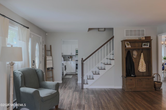 1113 Pemberton St, Toms River, NJ 08757 - entryway with dark wood-type flooring and stairway