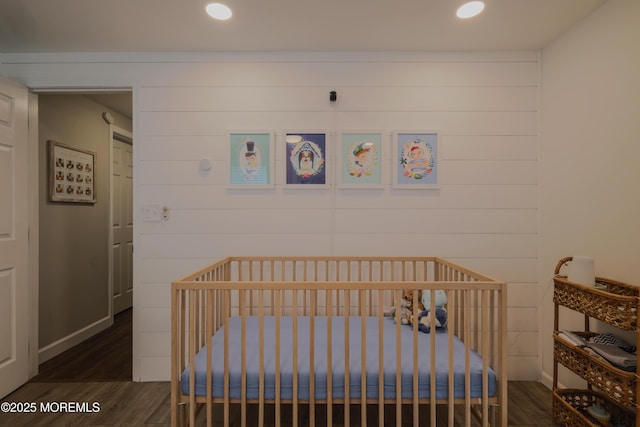 1113 Pemberton St, Toms River, NJ 08757 - bedroom with wood finished floors, recessed lighting, and wooden walls