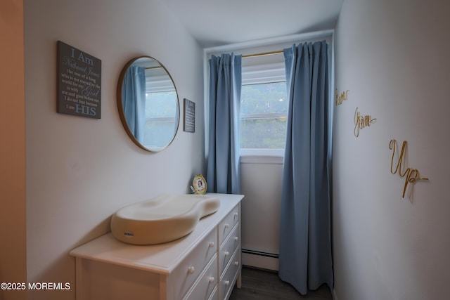 1113 Pemberton St, Toms River, NJ 08757 - bathroom with a baseboard heating unit and vanity
