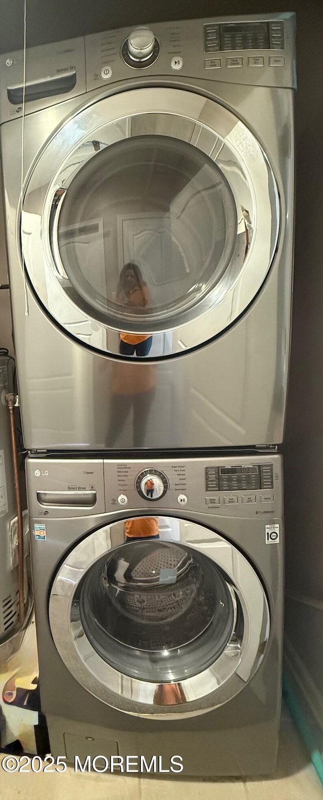 2116 Edward Stec Blvd Unit 2116, Edison, NJ 08837 - washroom with stacked washer / drying machine and water heater