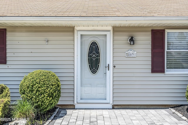 803 Wave Dr, Forked River, NJ 08731 - entrance to property featuring a shingled roof
