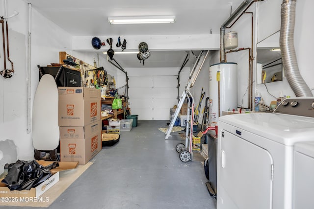 803 Wave Dr, Forked River, NJ 08731 - garage with washer / dryer and water heater