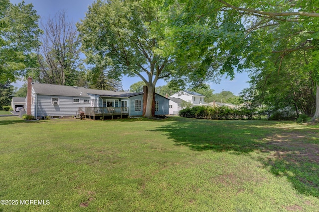 26 Old Manor Rd, Holmdel, NJ 07733 - view of grassy yard with a deck