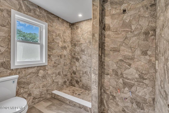 166 Montrose Rd, Colts Neck, NJ 07722 - bathroom featuring a tile shower and toilet