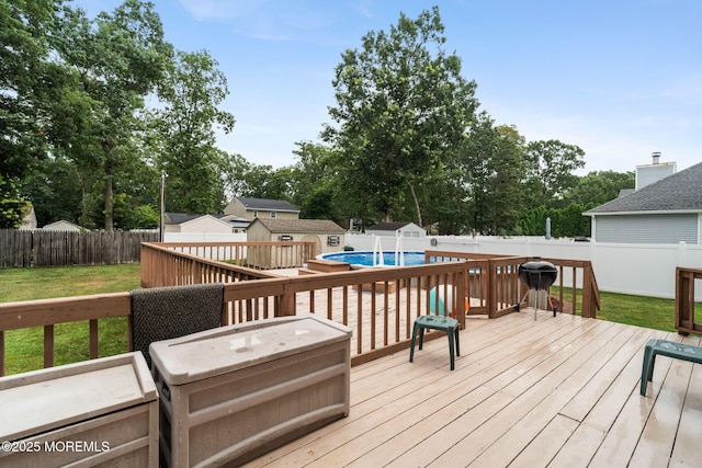 424 Continental St, Forked River, NJ 08731 - wooden terrace with a storage unit and a fenced backyard