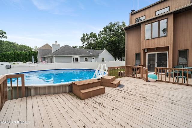 424 Continental St, Forked River, NJ 08731 - view of swimming pool featuring a fenced backyard and a deck