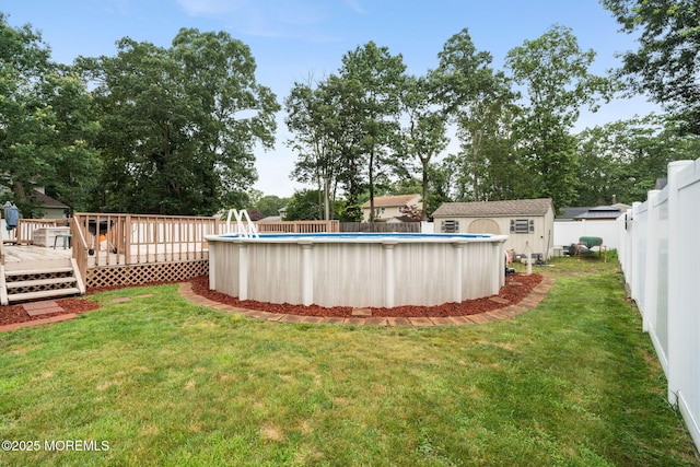 424 Continental St, Forked River, NJ 08731 - fenced backyard featuring a deck and a storage unit
