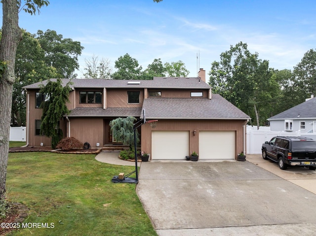 424 Continental St, Forked River, NJ 08731 - view of front facade featuring a chimney, driveway, a garage, and a shingled roof