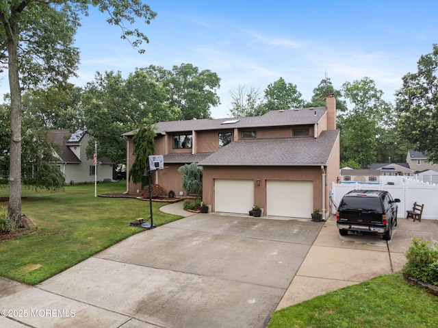 424 Continental St, Forked River, NJ 08731 - view of front facade featuring a shingled roof, concrete driveway, a chimney, and an attached garage