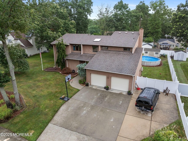 424 Continental St, Forked River, NJ 08731 - view of front of house with roof with shingles, concrete driveway, and a fenced backyard